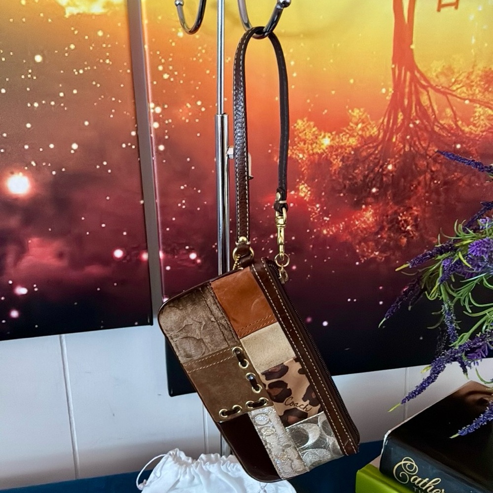 Coach Suede Patchwork Wristlet W/Dustbag - image 4